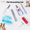 Grooming Six-Piece Set for Cats Dogs Bathing Comb for Flea Combing Hair Removal Repair Nails Massage Intimate Design Beauty Tool