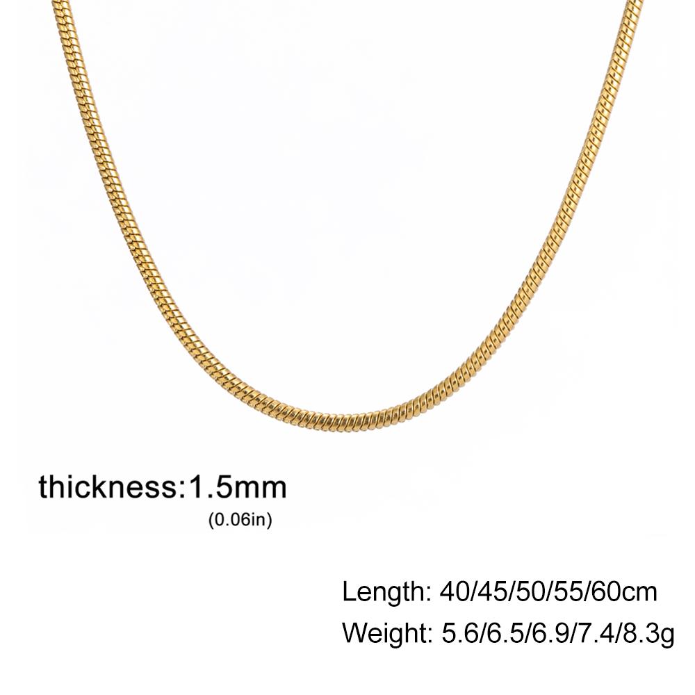 Skyrim – collier chaîne serpent ronde en acier inoxydable, couleur or, pour femmes et hommes,