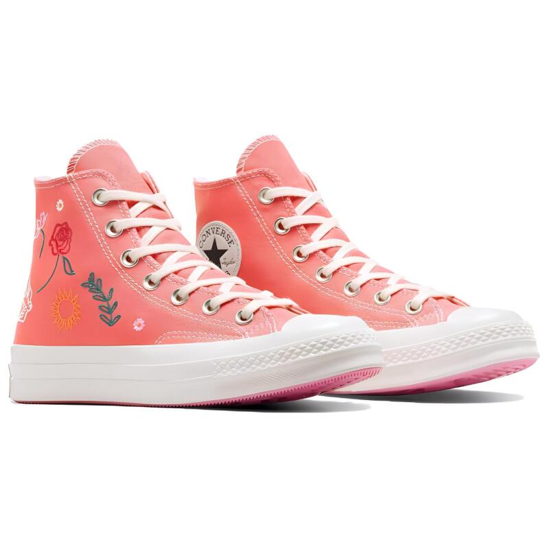 Converse Chuck 70 Embroidered Comfortable and Versatile Lightweight High-Top Espadrilles Women's Watermelon Mud