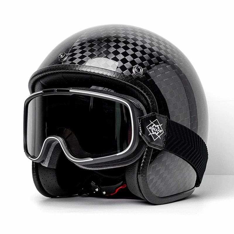 Forged Carbon Fiber Three-Quarter Retro Motorcycle Helmet