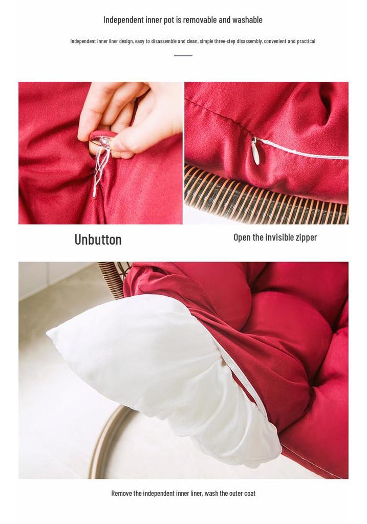 Removable Washable Cushion for Swing Chair – Indoor/Outdoor Hammock Chair Pad with Backrest