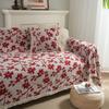 Exquisite sofa towel anti-cat scratch jacquard red flower retro festive access thick sofa blanket factory