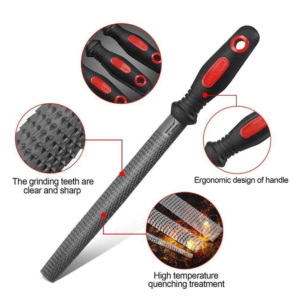 WISEUP 1PCS Flat/Round/Half-Round Shape Wood Rasp Files Set Ferramentas para trabalhar madeira para artesanato Escultura em madeira Ferramentas para escultura em madeira