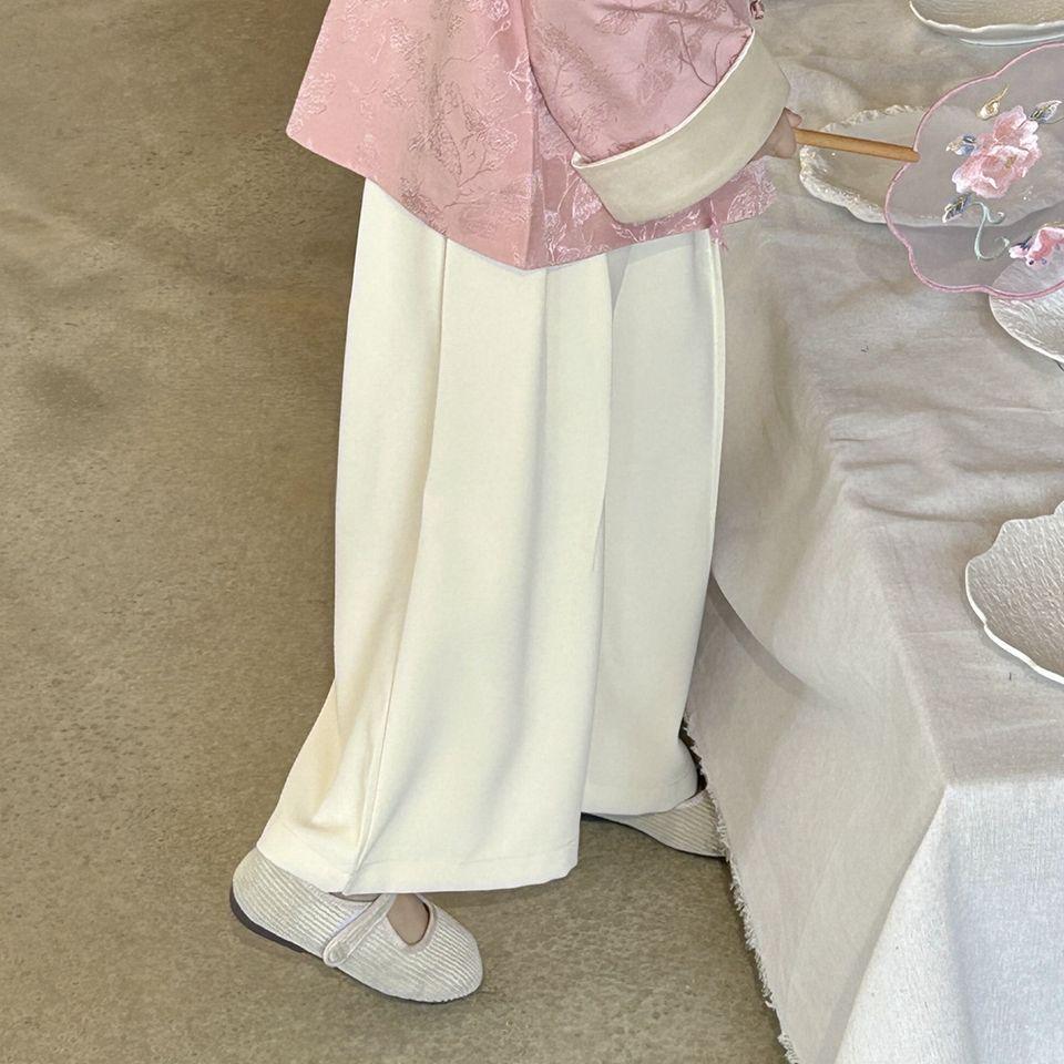 

Girls 2024 Autumn Qipao Hanfu Set - Baby s First Birthday Dress with Frog Button Tang Suit 110