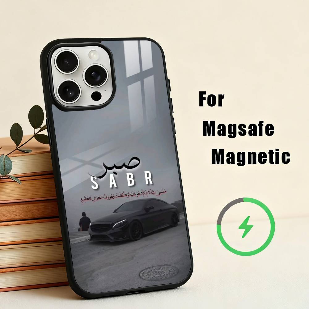 

Q-Quran Sabr Islam Patience COOL Phone Case For iPhone 17,16,15,14,13,12,Plus,Pro,Max for Magsafe Magnetic Wireless Charging iPhone17Promax