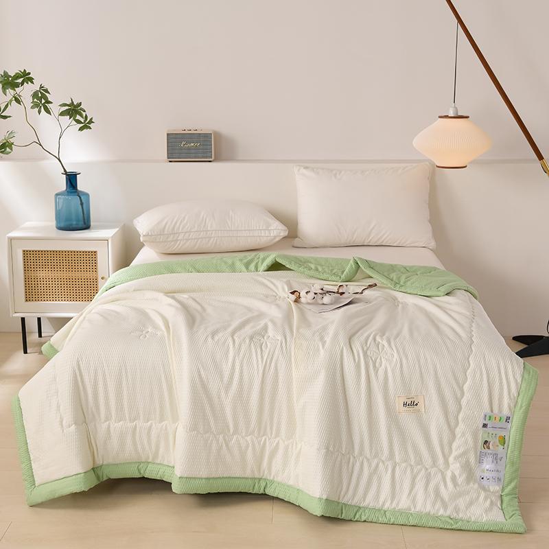 Simple Japanese Solid Color 1Pc Quilt Summer Soft Skin-friendly Air Conditioning Thin Quilt Home Travel Camping Thin Blanket