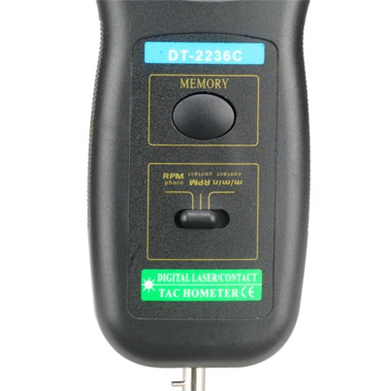 AD23-1 PCS DT2236C Speed Detector Meter Laser Tachometer As Shown LED Digital Optical Contact Tachometer Detector Meter