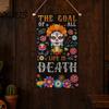 Wall Backdrop Day of The Dead Fabric Art, Mexican Fiesta Theme Colorful Sugar Exotic Themed Skull Hanging Tapestry Decoration for Photo Booth,