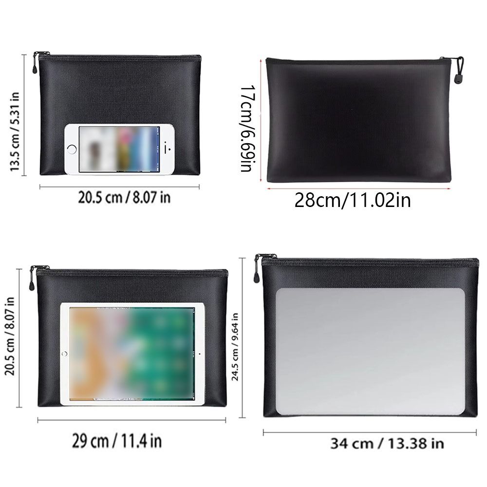 High Temperature Resistant Fire Safe Storage Pouch Square File Envelope Holder  Valuables