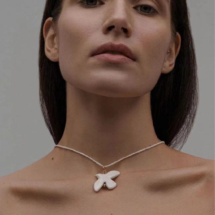 Stylish White Doves Pendant Necklace With Branch Accent Designed For Those Who Appreciate Individuality And Depth