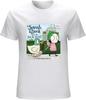 Sarah & Duck Men's Cotton Fashion Casual Pattern Round Neck Short Sleeve T-Shirt White