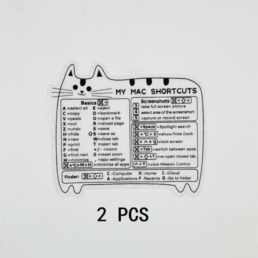 2Pcs Creative Windows Office Software Keyboard Shortcut Keys Tips English Stickers for Computers Laptops Office Worker Supplies