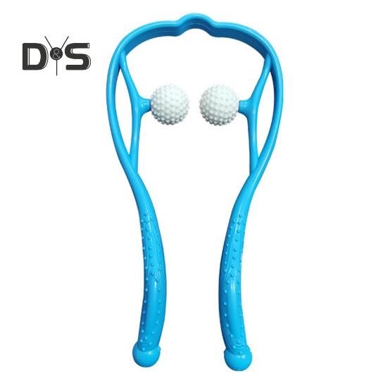 

1/2 шт. Массажер для шеи шиацу для расслабления мышц эргономичная ручка регулируемые шарики давления неэлектрический ручной массажер для домашнего офиса путешествия синий