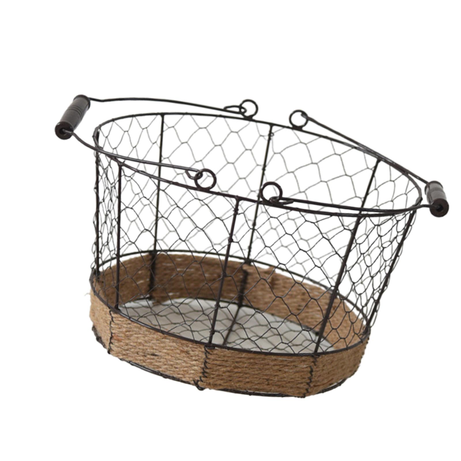 

Корзина для фруктов и овощей из железа в стиле французского кантри со съемной вешалкой для бананов для ежедневного использования в качестве украшения дома L