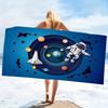 Cooles Galaxie-Planeten-Astronauten-Mikrofaser-Strandtuch Extra Groß Sandfrei Ultra Saugfähig Großes Blaues Pooltuch zum Sonnenbaden