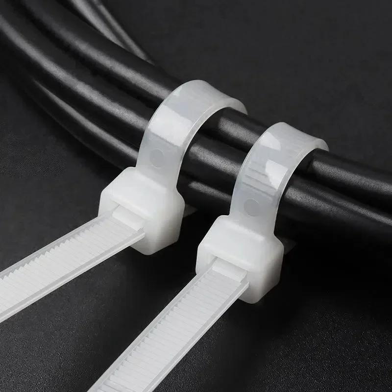 1000pcs Nylon Cable Ties Self-locking Cord Ties Straps Adjustable Cables Fastening Plastic Clamp Heat Resistant Wire Zip Tie