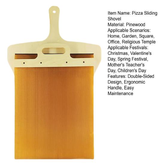 Pizza Posuvná lopata s dřevěnou rukojetí Oboustranná dřevěná pizza špachtle Nepřilnavá lopatka pro vnitřní venkovní pece