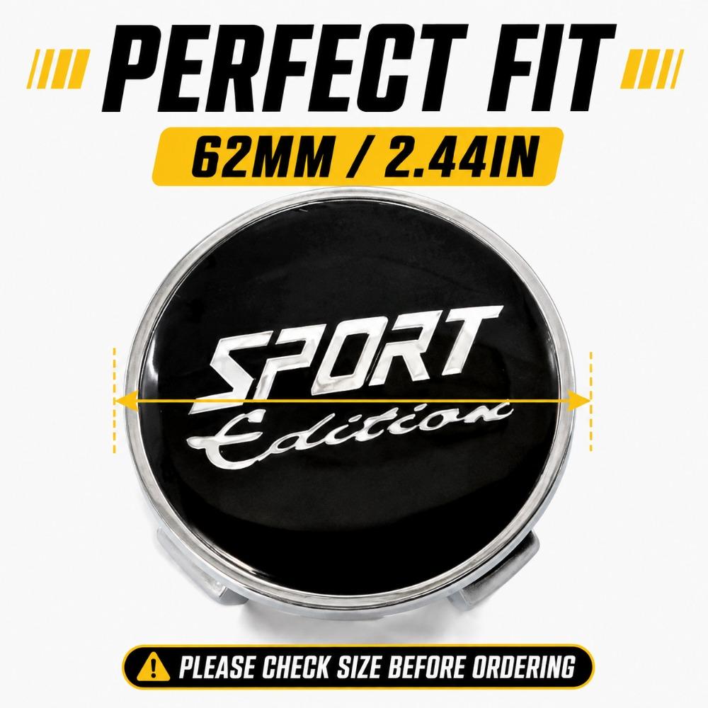 4Pcs 62mm Sport Edition Wheel Hub Centre Caps for Toyota Corolla Yaris RAV4 Camry C-HR Prius, Dustproof Rim Centre Covers Car Replacement Parts