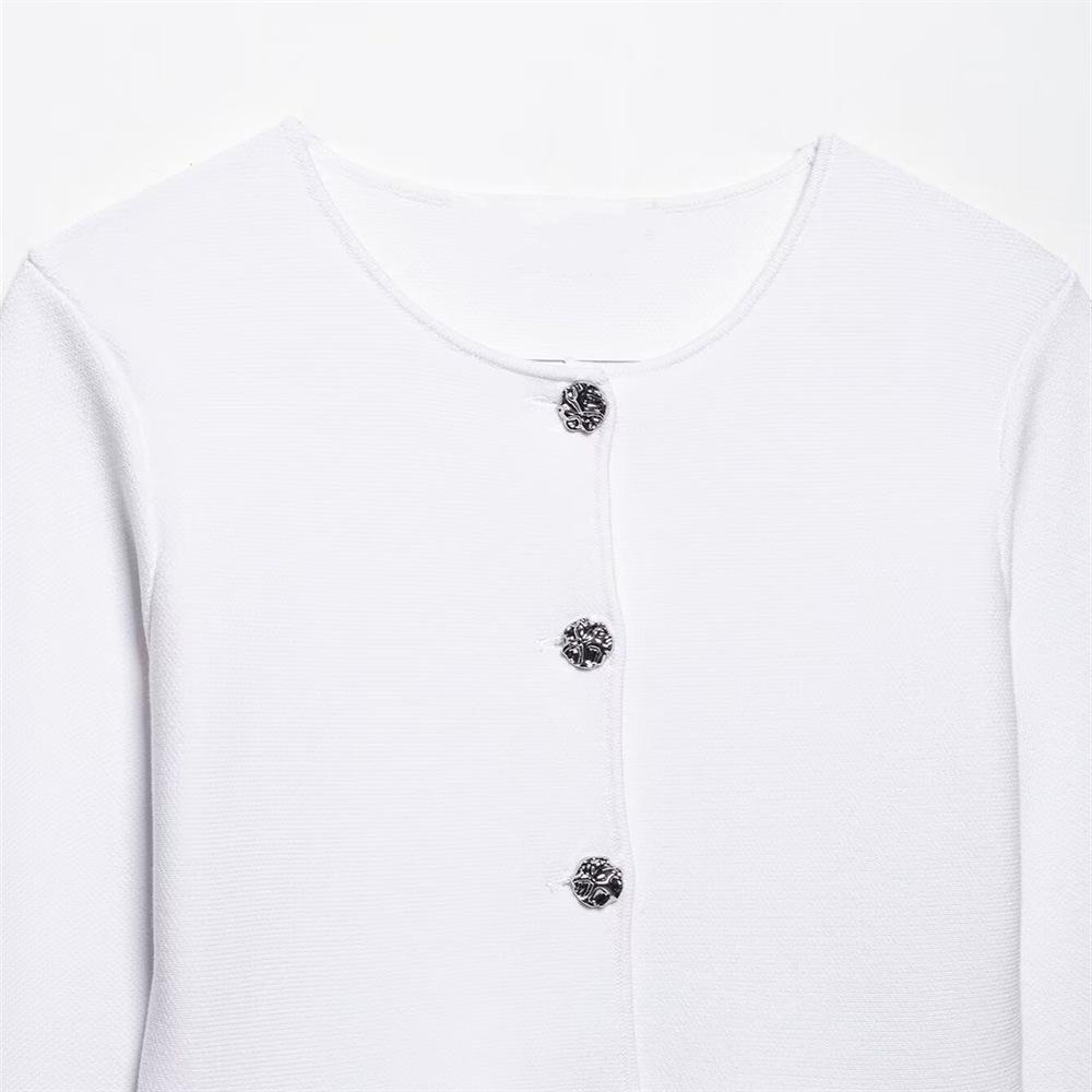 Spring/Summer 2025 Women's Set: Fine-Needle Round Neck Jacket & Casual Short Skirt