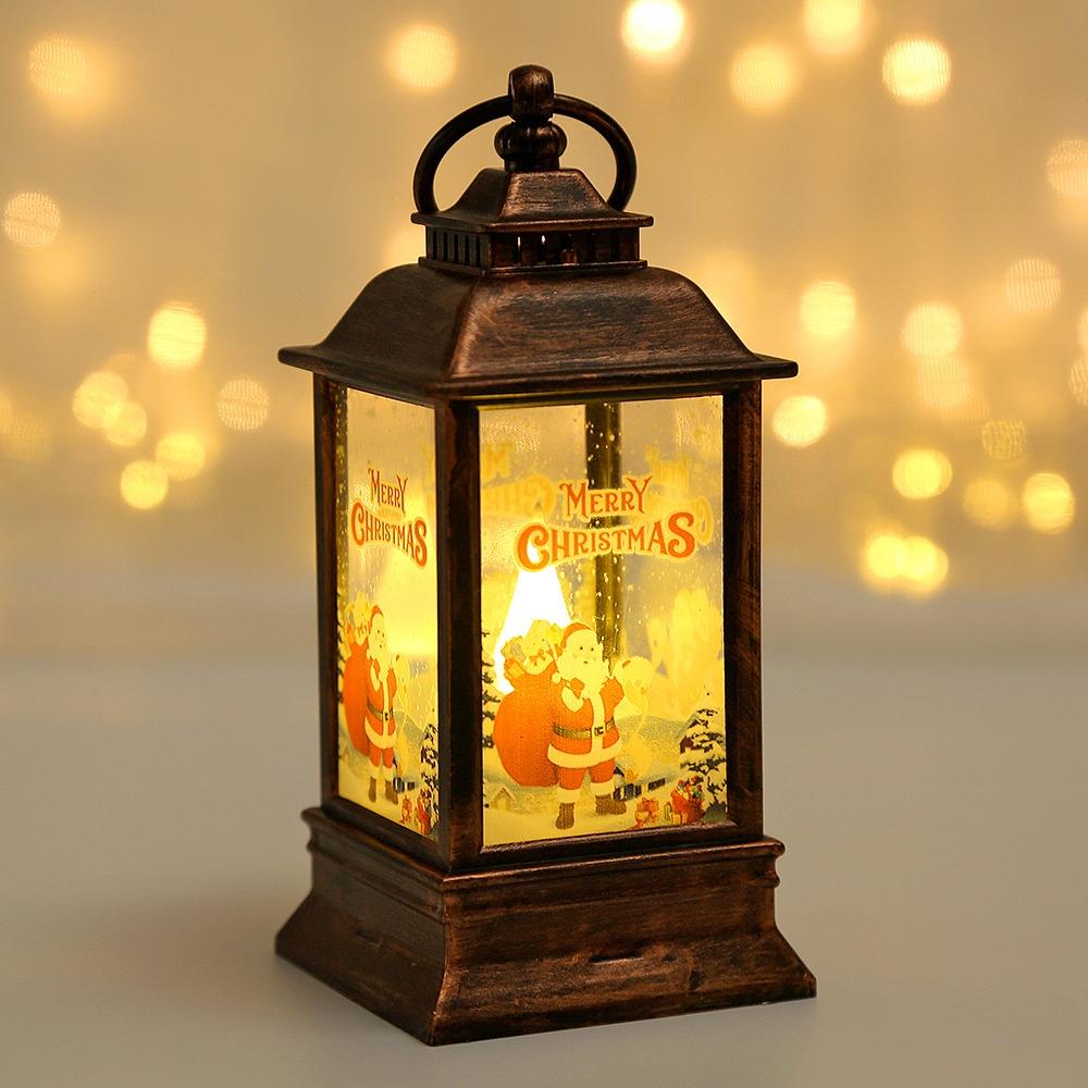 Christmas Desktop Ornaments Mini LED Night Lamp Portable Handle Electric Santa Claus Merry Christmas Lantern New Year Gift