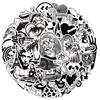 10/30/50pcs Black White INS Style Art Pattern Stickers Creative Graffiti Decals Scrapbook Phone Notebook Bike Cool Sticker Toys