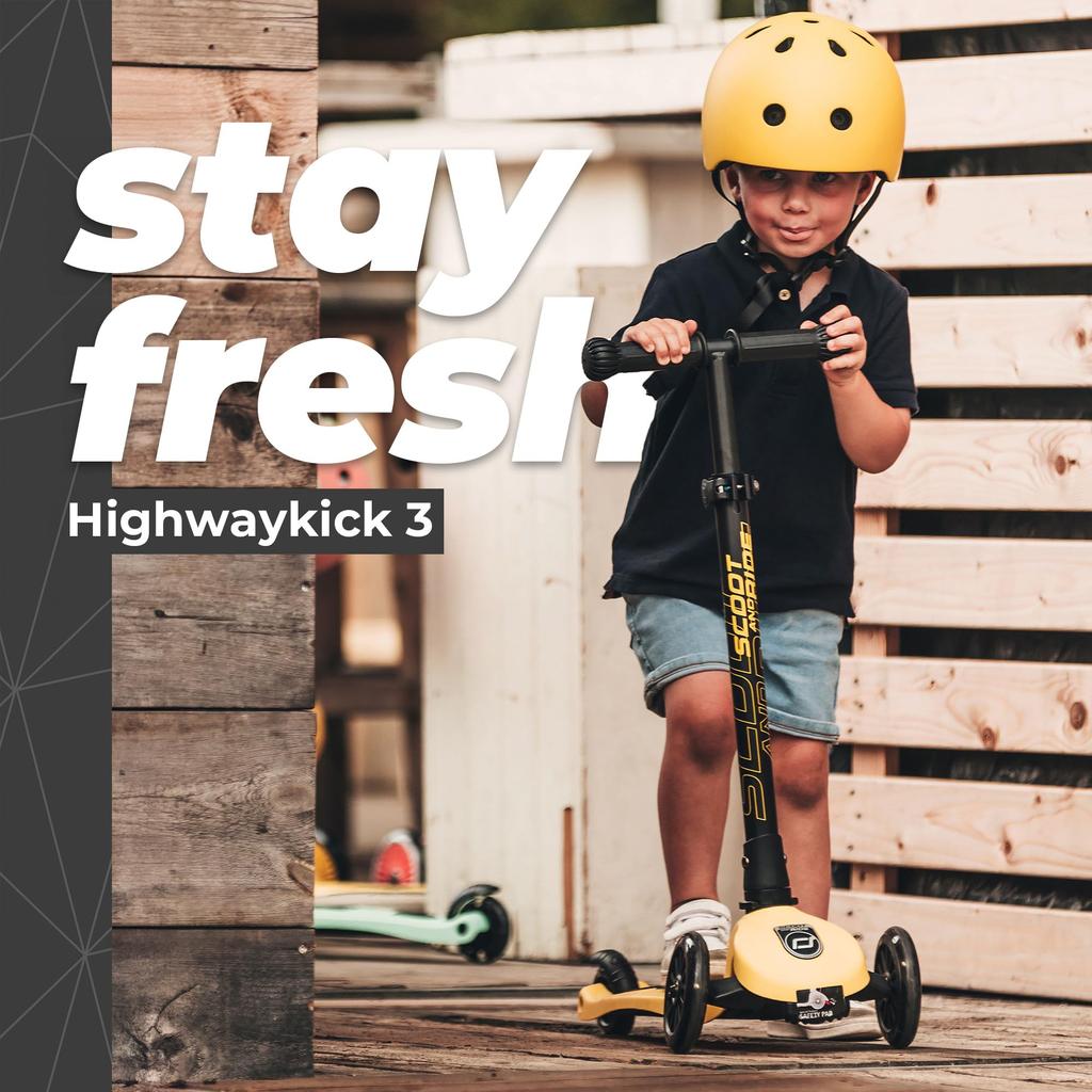 Scoot & Ride Highway Kick 3 LED Lemon Kids' Scooter, Kickboard, Tricycle [Authentic Japanese Product Warranty] 96358