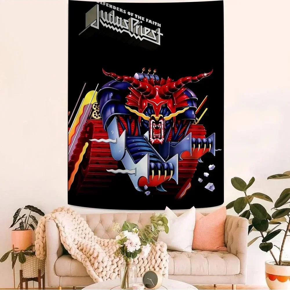 Rock Band Judas Priest Invincible Colorful Tapestry Wall Hanging Hippie Flower Wall Carpets Dorm Decor Wall Art Decor