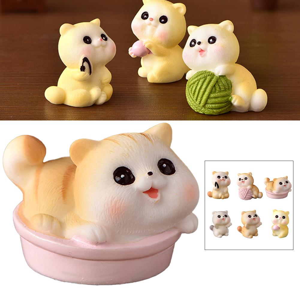 For Desk For Workspace Desk Ornaments Cartoon Cat Figurines Attention To Detail Charming Desk Accessories Cute Design