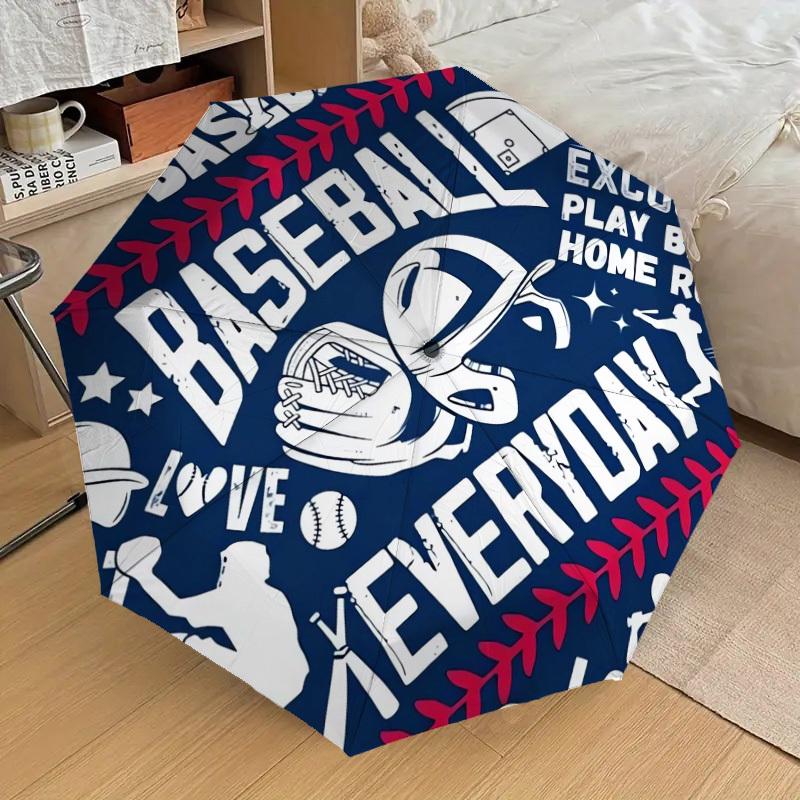 1pc Baseball Everyday Love Play Ball Home Run Umbrella with Plastic Handle,Suitable for All Seasons Home Travel Outdoor UmbrellaDD074