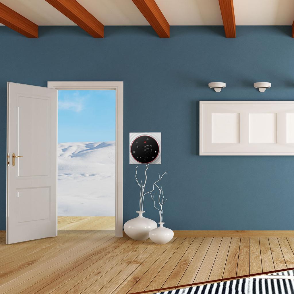 Wireless Thermostat LED Screen High Temperature Control Accuracy Programmable Smart Thermostat for Home Electric Heating AC 95 to 240V