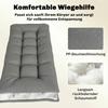 Pallet Cushion, Removable Seat Cushion with Fastening Straps, Pallet Pad for Most Loungers, 198x65x13cm, Light Gray