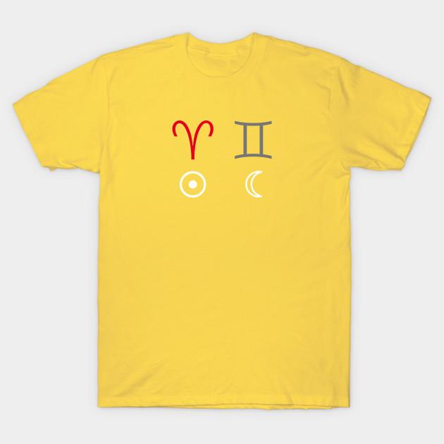 Unisex Fashion TShirt Aries Sun Gemini Moon Zodiac Sign Print TShirt Plus Size S-5XL T-Shirt 100%Cotton Tops O Neck Short Sleeve Tees