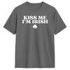 Vintage Kiss Me I'm Irish Funny St Patricks Day T-Shirts Men Round Collar Cotton T Shirts  Short Sleeve Tees Gift Idea Tops