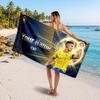 Cristiano Ronaldo Custom Beach Towel, Personalized Name Text Print, Football Logo Soft Quick‑Dry Towel Holiday Gift