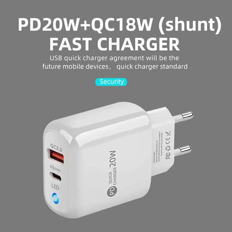 

Cross-border PD Flash Charge: Compatible with Huawei SuperCharge, 20W plugs, and smartphone chargers. US Black