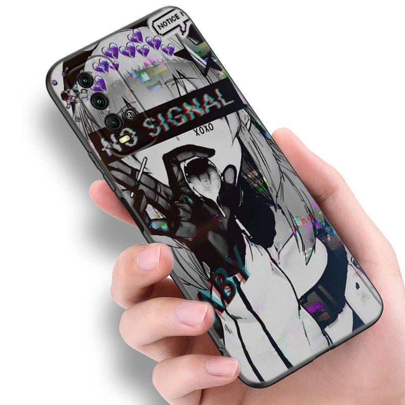 Anime Sad Girl Phone Case For Xiaomi Redmi Note 5 6 9T K20 K40 K50 Pro 7A 8A 9A 9C 9i 10A 10C A1 S2 Soft TPU Black Cover