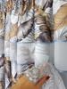 Ready-made Curtain with Drapes and Embroidery - Gray-brown