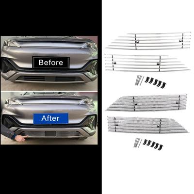 2x Front Lower Grill Cover Trims Accessories for Byd Atto 3 Yuan Plus Car Lower Mesh Grill Grille Cover Trim Aluminum Alloy