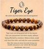 Hot Selling Natural Stone with Cardboard Beaded Elastic String Bracelet Crystal Agate Tiger Eye Stone Wholesale Bracelet Jewelry