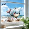 Window Art For Kids Room Under The Sea Mermaid Clings Ocean Animal Whale Turtle Octopus Sticker Transparent Seahorse Anti-Collision Glass Anti