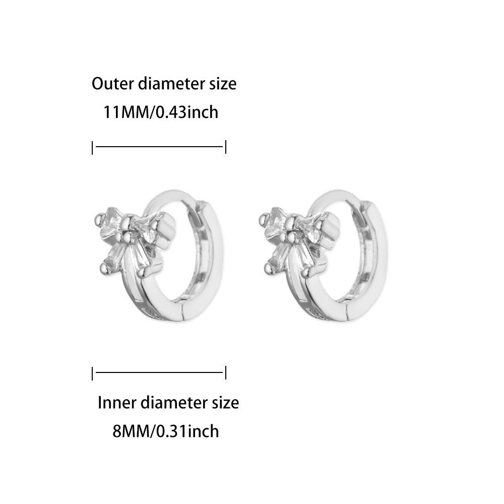 Bubble Heart & Colorful Zircon Butterfly Stainless Steel Hoop Earring for Women Gold Color Wedding Summer Vacation Jewelry Gift