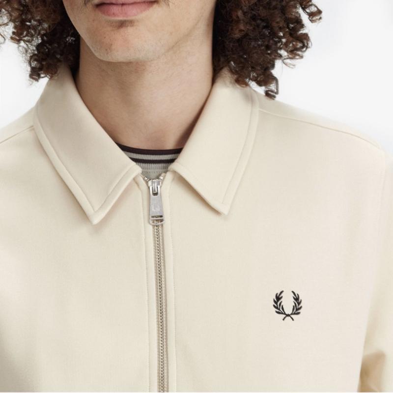 Fred Perry [sharp] Slub Jersey Zip Through Pullover   Oatmeal Afpm2417858 691