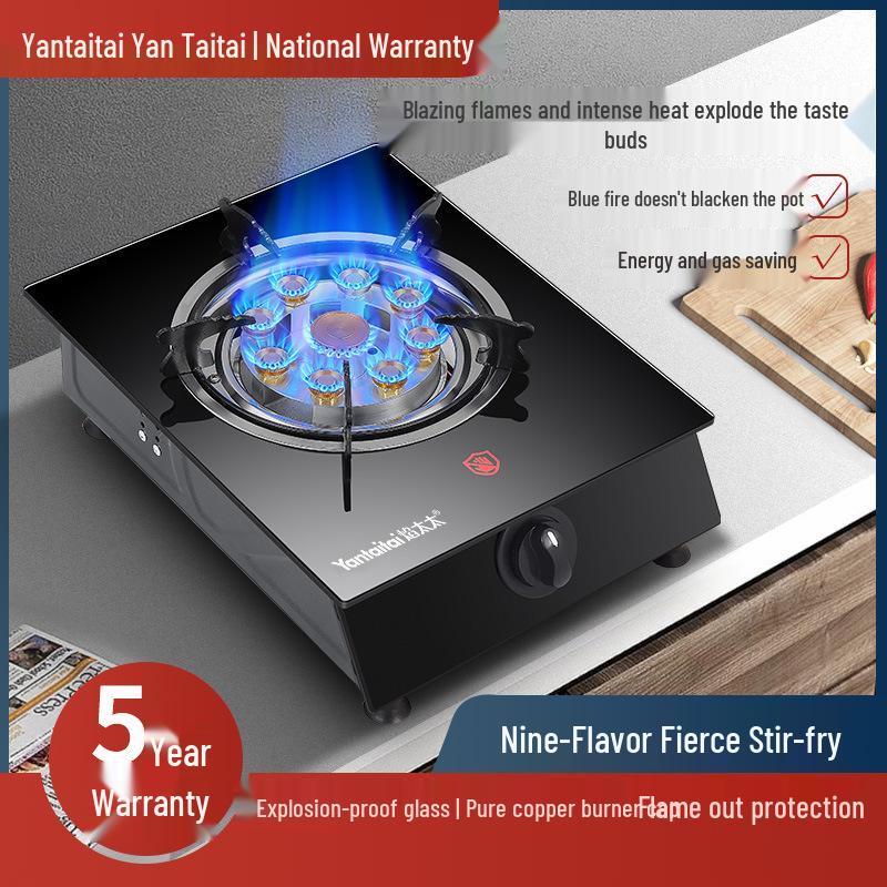 High-Power Single-Burner Gas Stove with Flameout Protection for LPG and Natural Gas