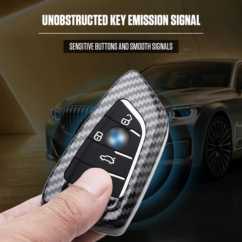 BMW Universelle Carbonfaser-Schlüsselabdeckung mit Schlüsselring