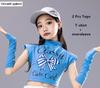 Hip Hop Mädchen Süßigkeiten Crop Top Street Dance Stufenröcke Kinder Süßes Streetwear Kind Jazz Cheerleader Kostüme Kleidung Sets