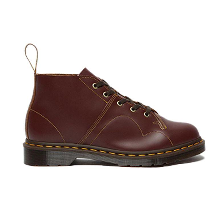 Dr. Martens Church Smooth Leather Monkey Boots Unisex Boots Dark-Red 16054601