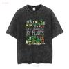 Easily Distracted By Potted Plants T Shirt long or short sleeves vintage Washed graphic designer clothes Breathable Casual