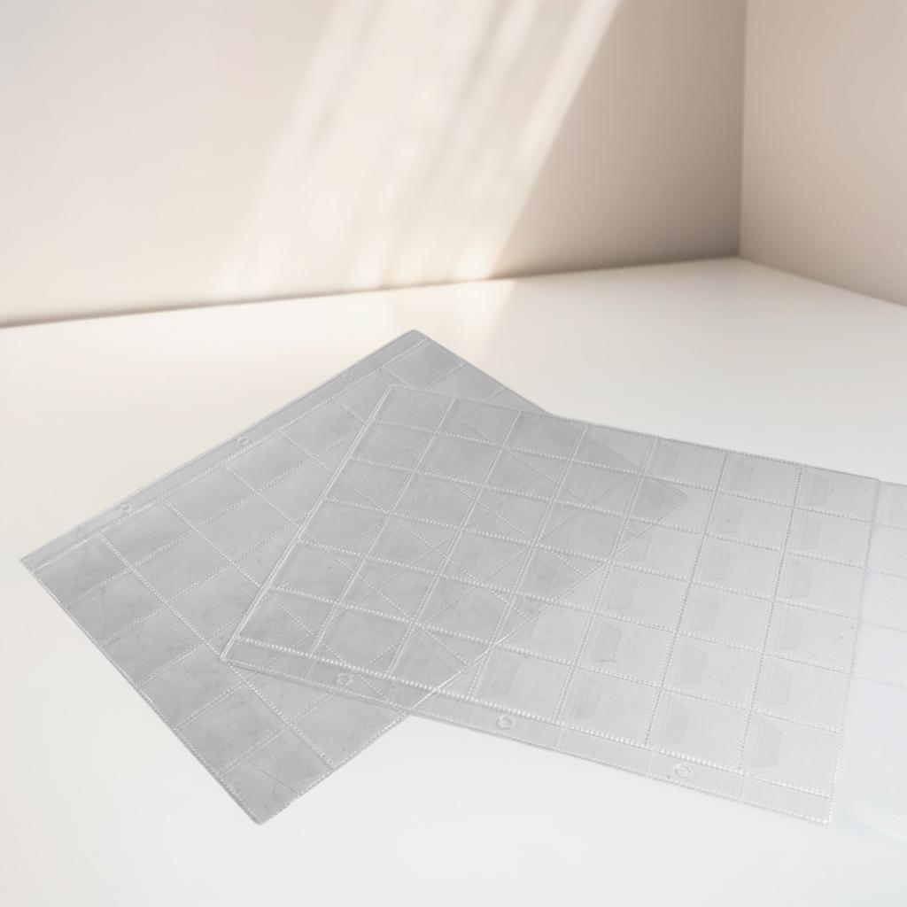 10 Sheets Coin Holder For Pages Made of Clear Plastic Each with 42 Pockets 3 Hole Binder Compatible Coin Storage Wallets