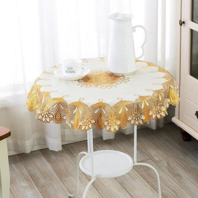 Pvc Waterproof Oilproof Round Tablecloth 70 Cm Dining Table Cloths Home Table Cover Light Luxury Christmas Decoration