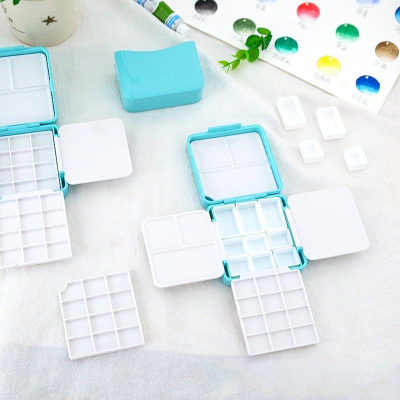 Leere Aquarellbox, leere Aquarellfarbenpalette, Reise-Aquarellpalette mit Palette, Zeichenzubehör